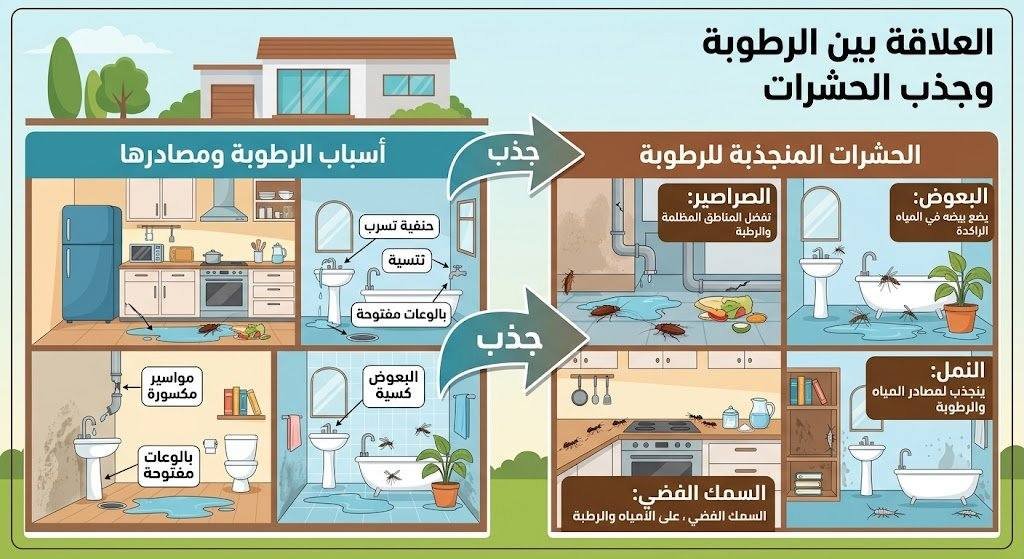 الرطوبة وجذب الحشرات
